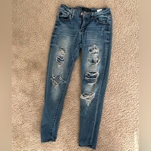 KanCan Distressed Skinny Jeans in Blue
